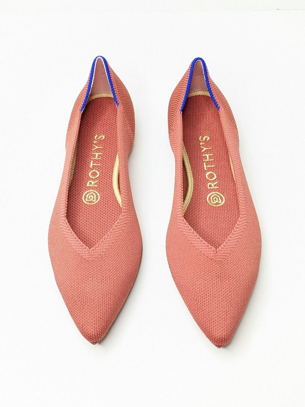Rothy's The Point Pointed Toe Ballet Flats Copper Womens 8